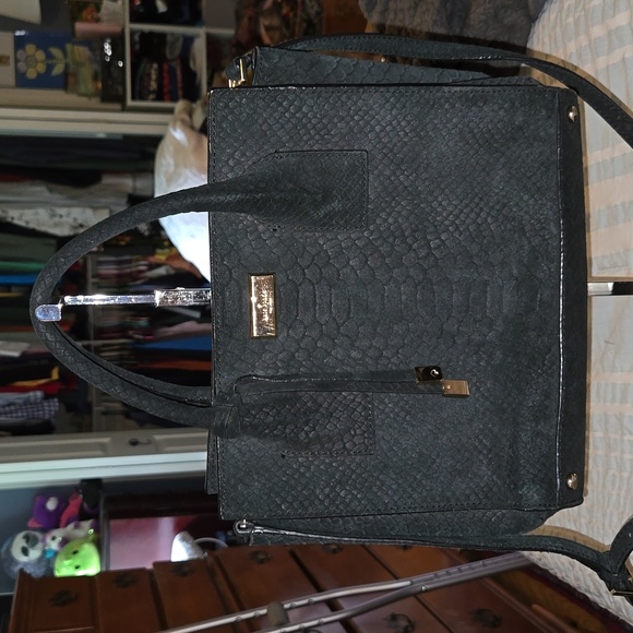 Kate Spade Elsie Street Exotic Merriweather Black suede Satchel EUC - Picture 1 of 8